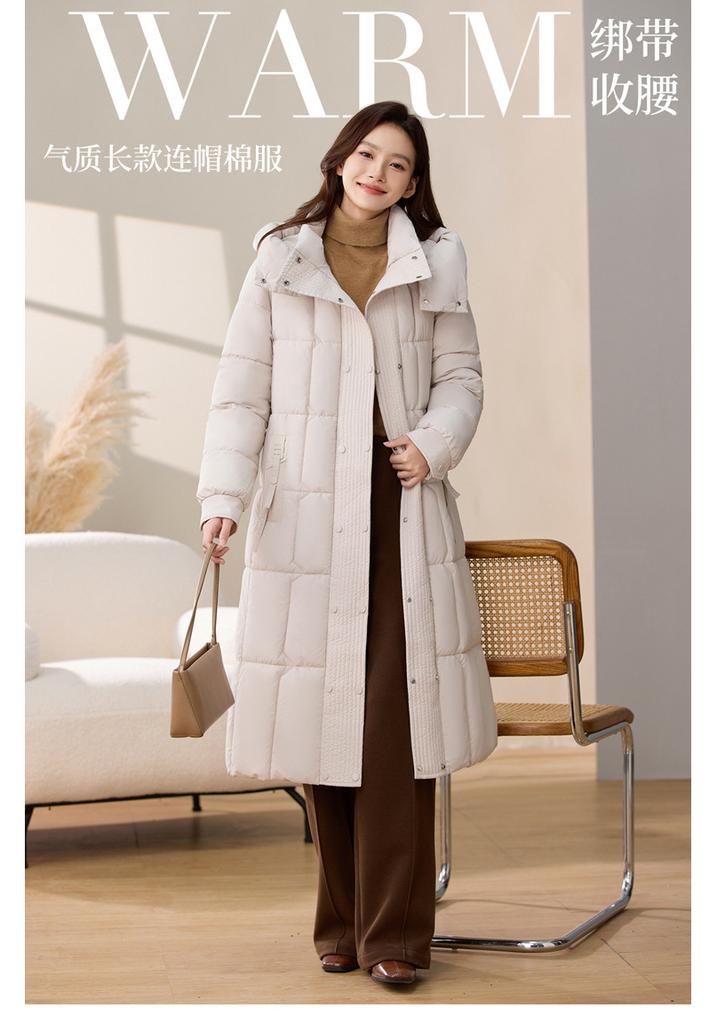 New fashion slim-fitting cotton-padded jacket medium and long over the knee thickened winter cotton-padded jacket showing thin femininity cotton
