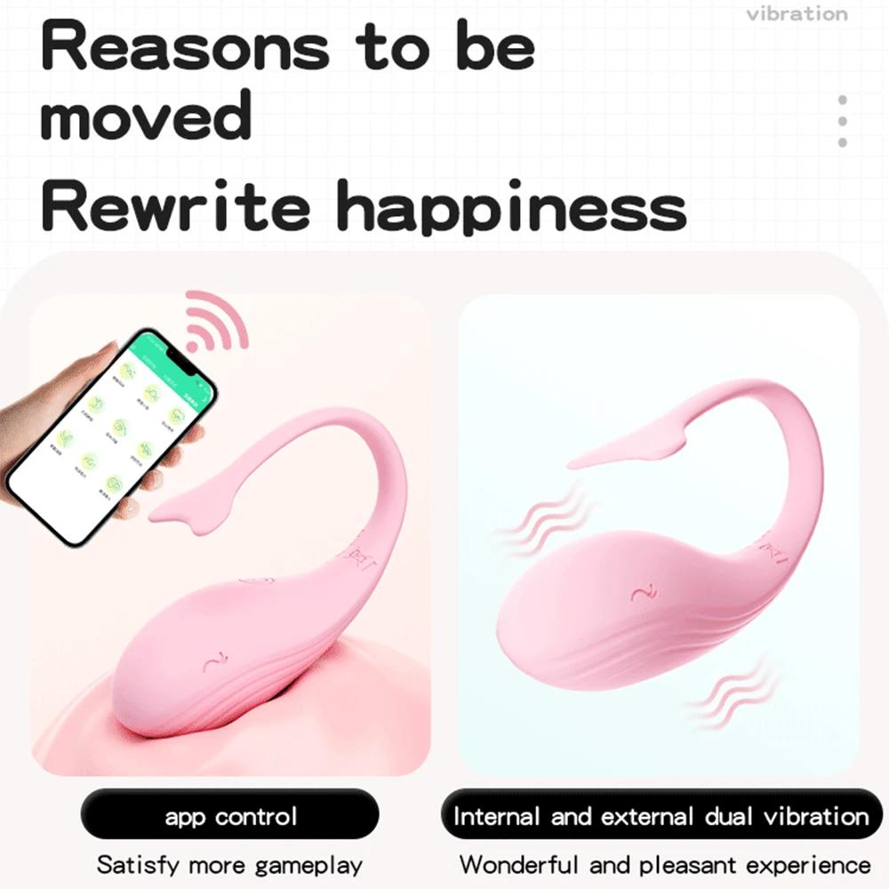 9 Frequency Little Whale Vibrator APP Control Wearable Vibrating Egg Vaginal G-spot Clitoral Stimulator Adult Sex Toys for Women