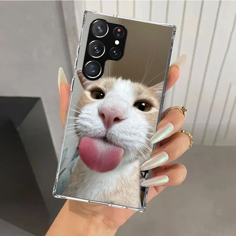 Pet Cat Funny Memes Phone Case for Samsung Galaxy S26 S24 S23 Ultra S25 Edge S22 S21 Plus S20 FE + Soft Print Shell Funda Galaxy