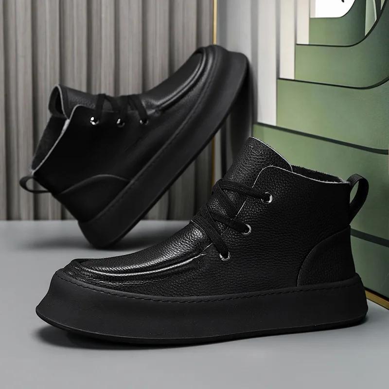 

Новые изысканные роскошные мужские кроссовки, модные повседневные кеды на высокой платформе и увеличивающие рост кроссовки для бега 44 чёрный