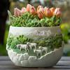 Running Stallion Relief Succulent Plant Flowerpot Resin Silicone Mold Grassland Warhorse Storage Box Mould Horse Gypsum Molds
