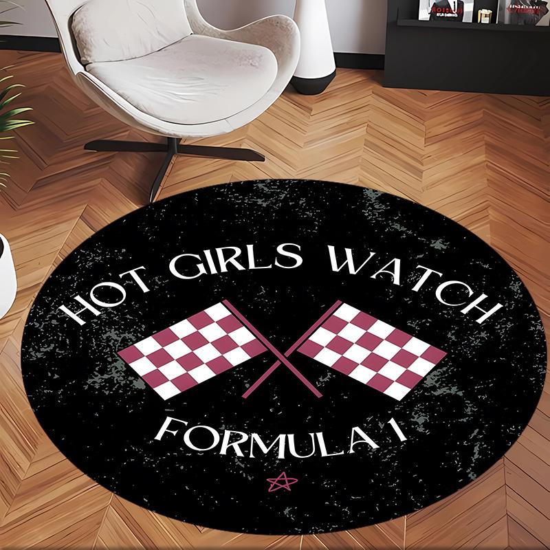 Formula 1 (37) Ofis için Yuvarlak Halı Ofis, Yatak Odası, Oturma Odası ve Ev Alanı için Dekoratif Yer Halısı