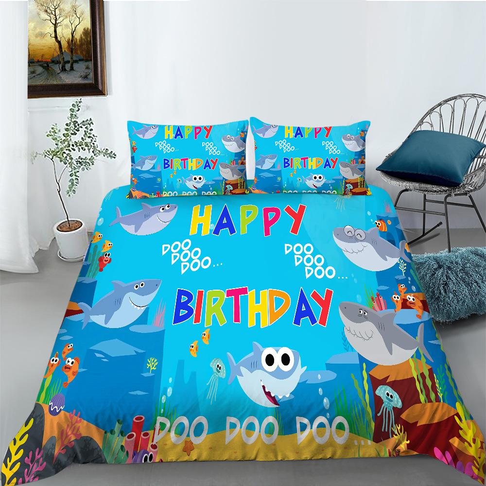 Bedding Two Or Three-Piece Set Cartoon Marine Animal Series Digital Printing Polyester