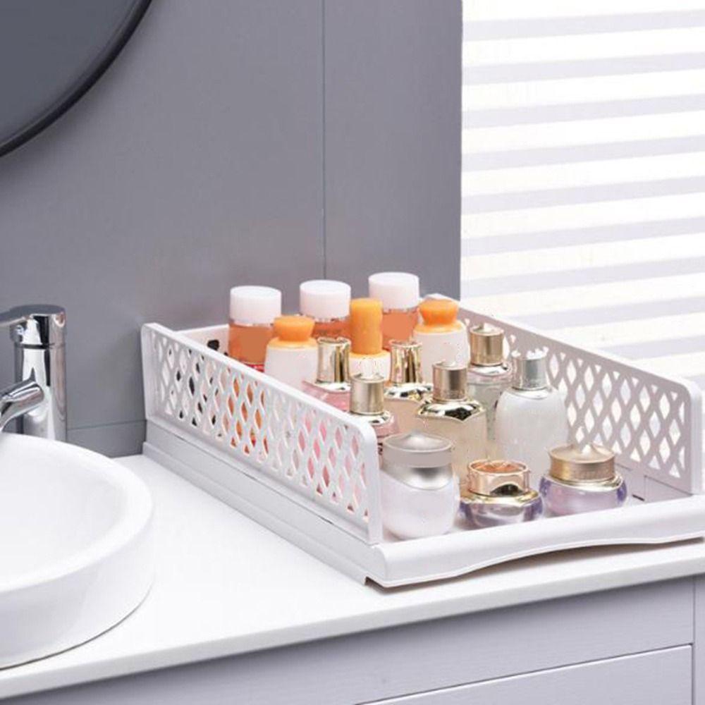 Plastic File Layered Partition Shelf Stackable Toy Snacks Container Clothes Storage Rack Office