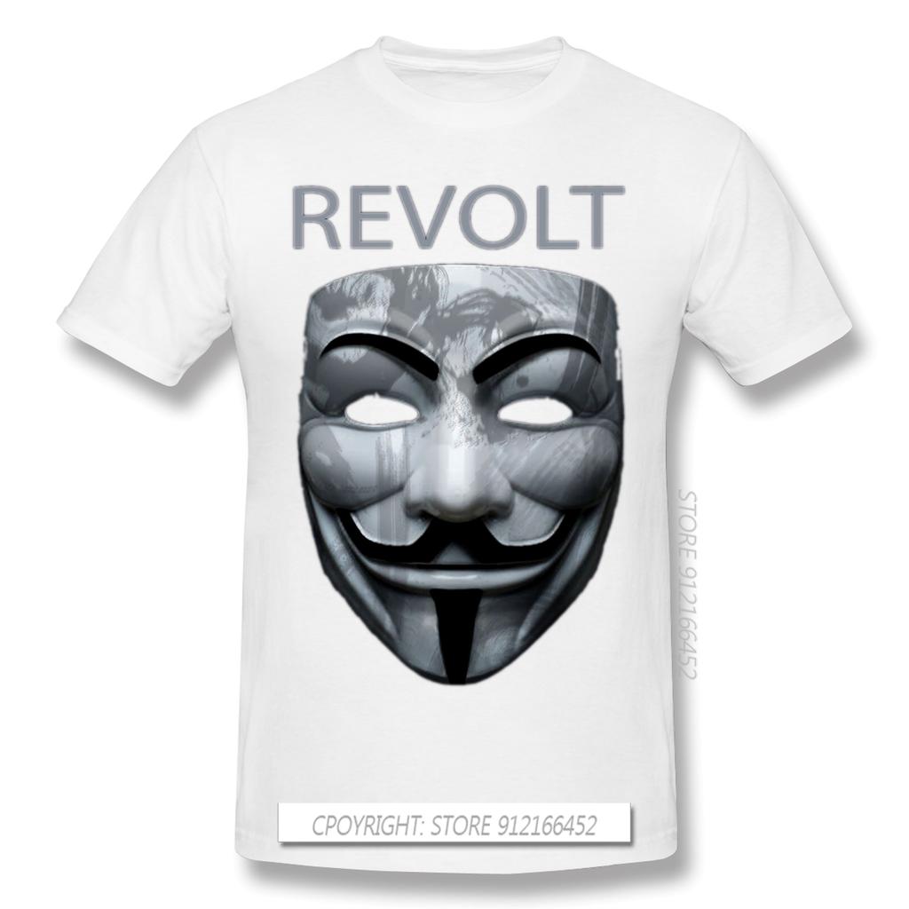 Revolt V Mask T-Shirt Anonyme Hackerorganisation Video Black Lives Matter Druck T-Shirt Sommer Groß T-Shirts