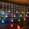 3M Star Moon Fairy Curtain String Lights Outdoor Star Icicle Light Christmas Garland Fairy Light for Window Wedding Party Decor