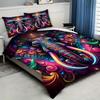 Colorful Elephant Pattern 3D Printed Duvet Cover Soft Comfortable Bedding Set Wildlife Modern Art Style Quilt Cover Pillowcase