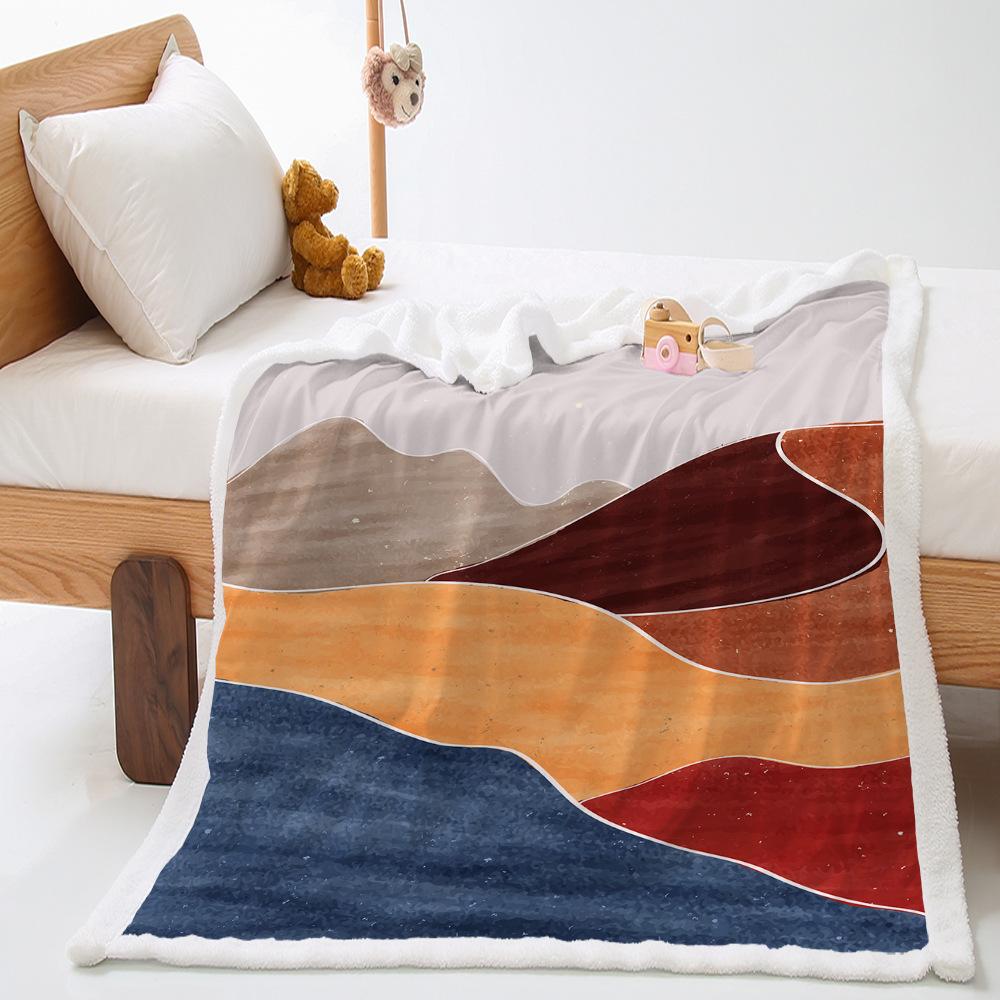 Nordic Style 2D Digital Printing Wish Lamb Wool Crystal Fleece Blanket Blanket Minimum Order