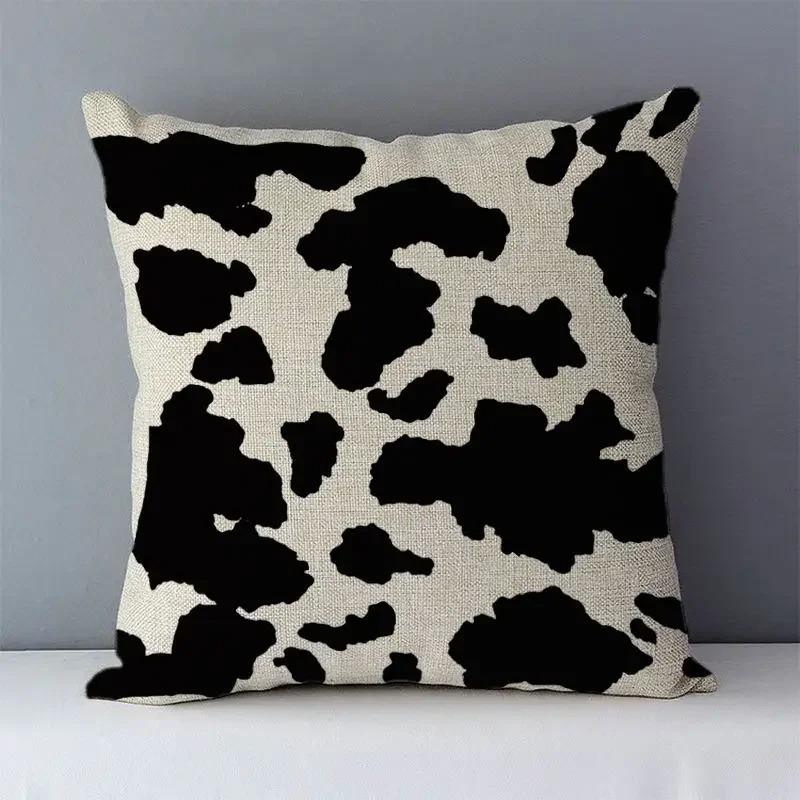Heimdeko Schwarz-Weiß Geometrisch & Tierprint Kissen Muster Kissenbezug Geeignet für Sofa Schlafzimmer Auto Kissenbezug