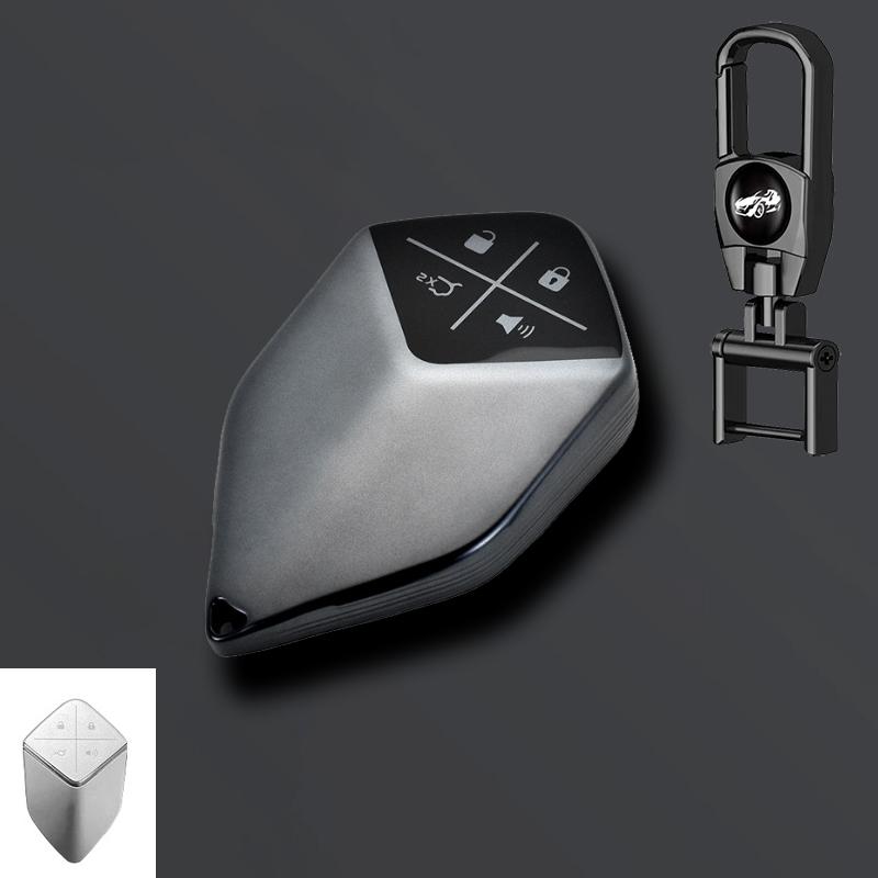 Grey Tpu Car Remote Key Case Cover For Changan Deepal S7 Sl03   Car Key Shell Fob Holder Protector Keychain