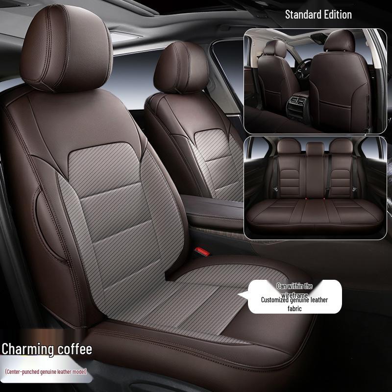 Genuine Leather Car Seat Cushion for 2015-2016 Ford Hatchback/Sedan - Full Wrap Design