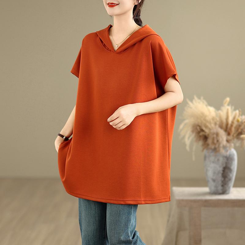 

Dimanaf 2025 Лето Большие Размеры Женские Футболки Толстовки Короткие Рукава Оверсайз Топы Футболки Свободные Повседневные Рубашки One Size оранжевый