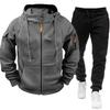Men's Plus Size Casual Loose Zipper Hoodie Cardigan Sweatshirt Sports Set