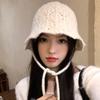 Knitted Fisherman Hat Women's Autumn and Winter New Versatile Bucket Hat Big Head Circumference Showing Face Small Woolen Hat
