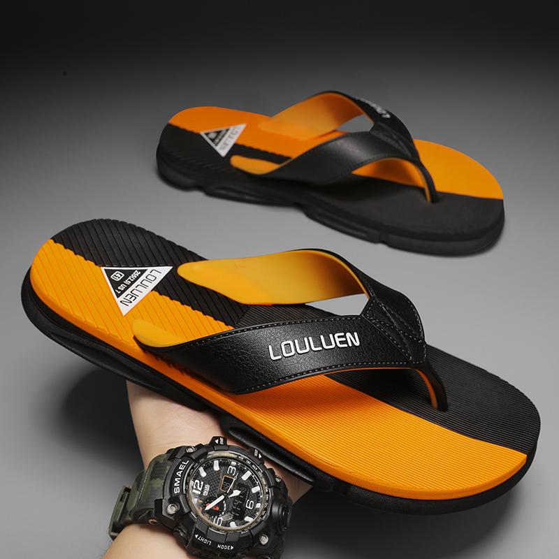 

High Quality 2024 New Men Flip Flops Outdoor Summer Slippers Beach Mens Fashion Breathable Non-slip Bathroom Men s Flip Flops