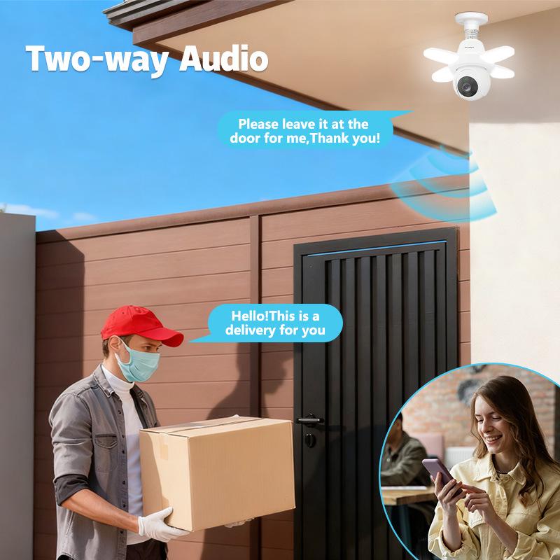 Tri-Leaf Full-Color Night Vision Panoramic WiFi Camera with Mobile Remote Monitoring