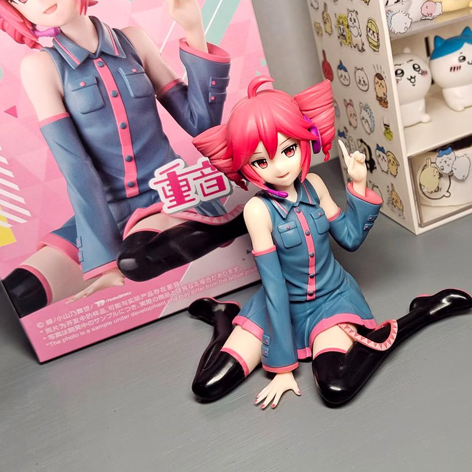 Kasane Teto Twin-Tail Anime Girl Figure Set – 2PCS PVC Collectible Dolls with Two Poses, Cute Character Statues for Desktop Deco