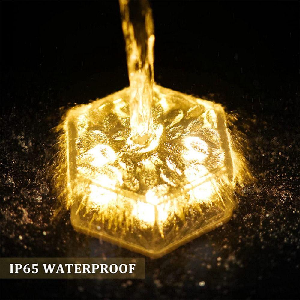 Solar Garden Decoration Light White/Warm White Light Waterproof IP65 Ice Cube Brick Lights Square Rectangle Hexagon Round