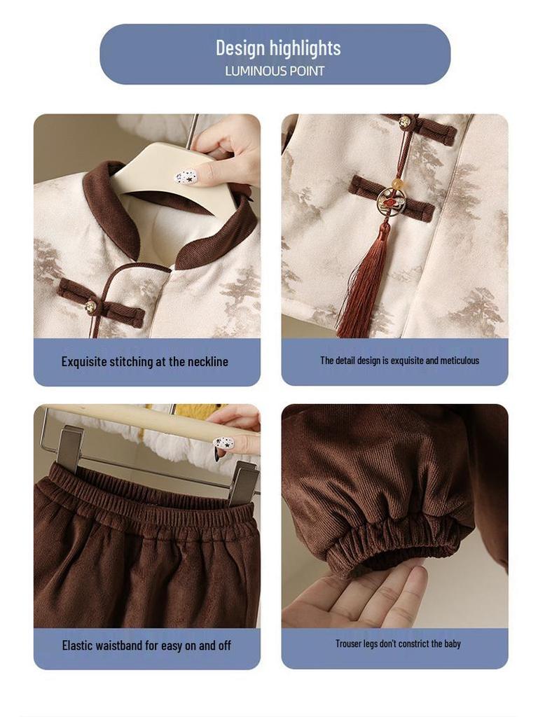 Winter Infant & Toddler Chinese Style Fleece Two-Piece Set