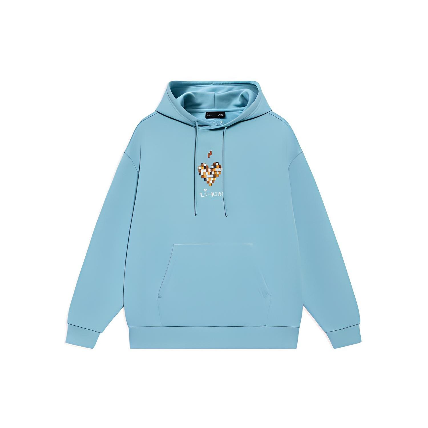 Li-Ning Sports Fashion Series Casual hooded Sports Pullover Hoodie Blue Men s AWDS593-3 XL