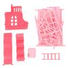 Pretend Play Dollhouse Bunk Bed Bedroom Decoration Simulation Doll Bed Princess With Slide Pink Color Dollhouse Furniture