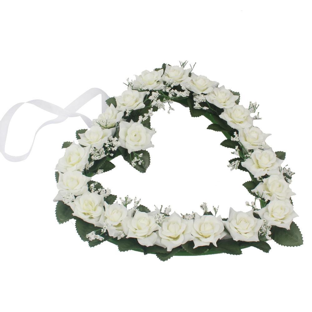 Artificial Flowers for Wedding Decor Romantic Heart Silk Rose Garland Weddings Decor Flowers Wreaths
