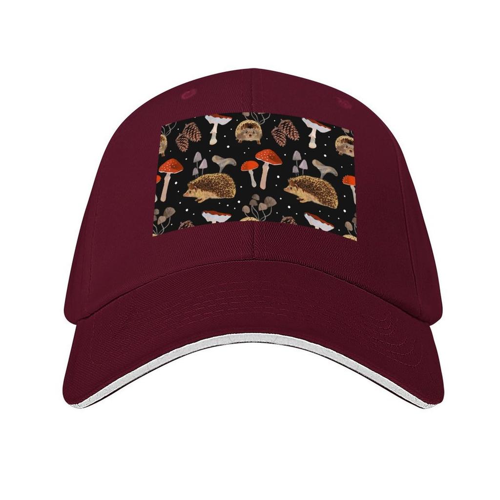 Hedgehogs and Mushrooms Baseball Cap Winter Hats for Unisex Designer Cap New In The Hat Snap Back Hat Boy Child Womens