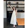 Holiday Style Neck Sling Dress Women's Summer New Retro Loose Outer Wear A Word Big Pendulum Long Skirt Tide