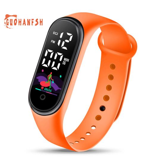 Fashion Sports Bracelet with LED Display, Rounded Dial, Adjustable Silicone Strap, Digital Watch