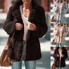 Warm Plush Long Sleeve Cardigan Jacket Women Autumn Winter Open Front Coat