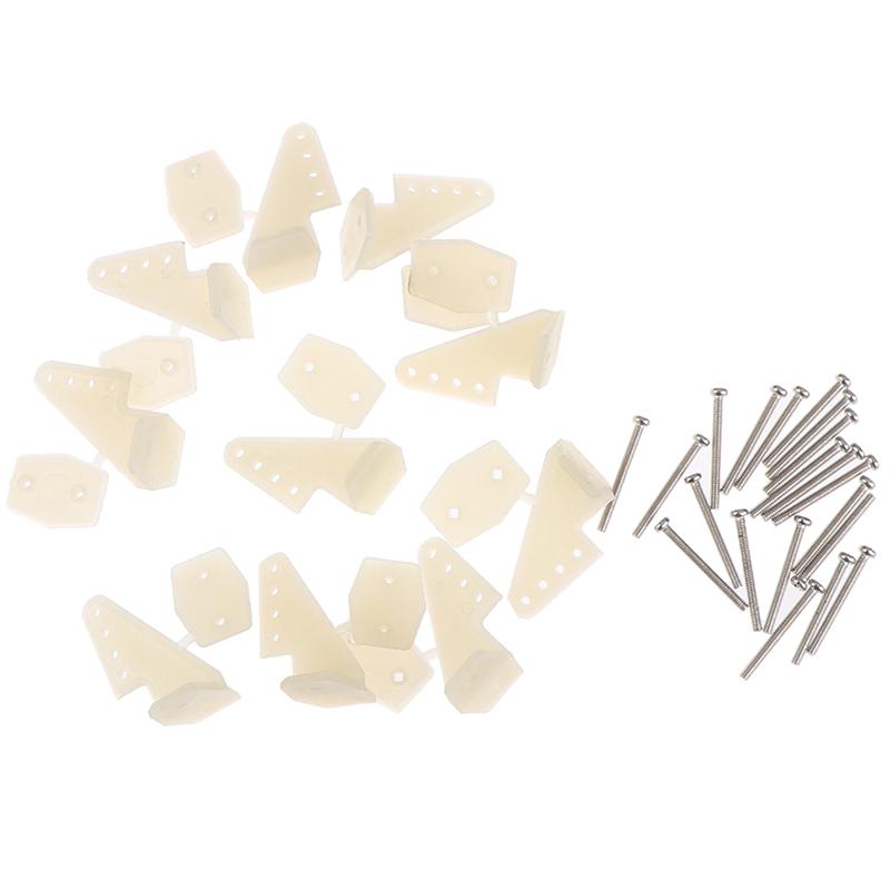 10 Sets Nylon Control Horns 4 Holes W13Xl18Xh25Mm With Screws For Rc Airplane