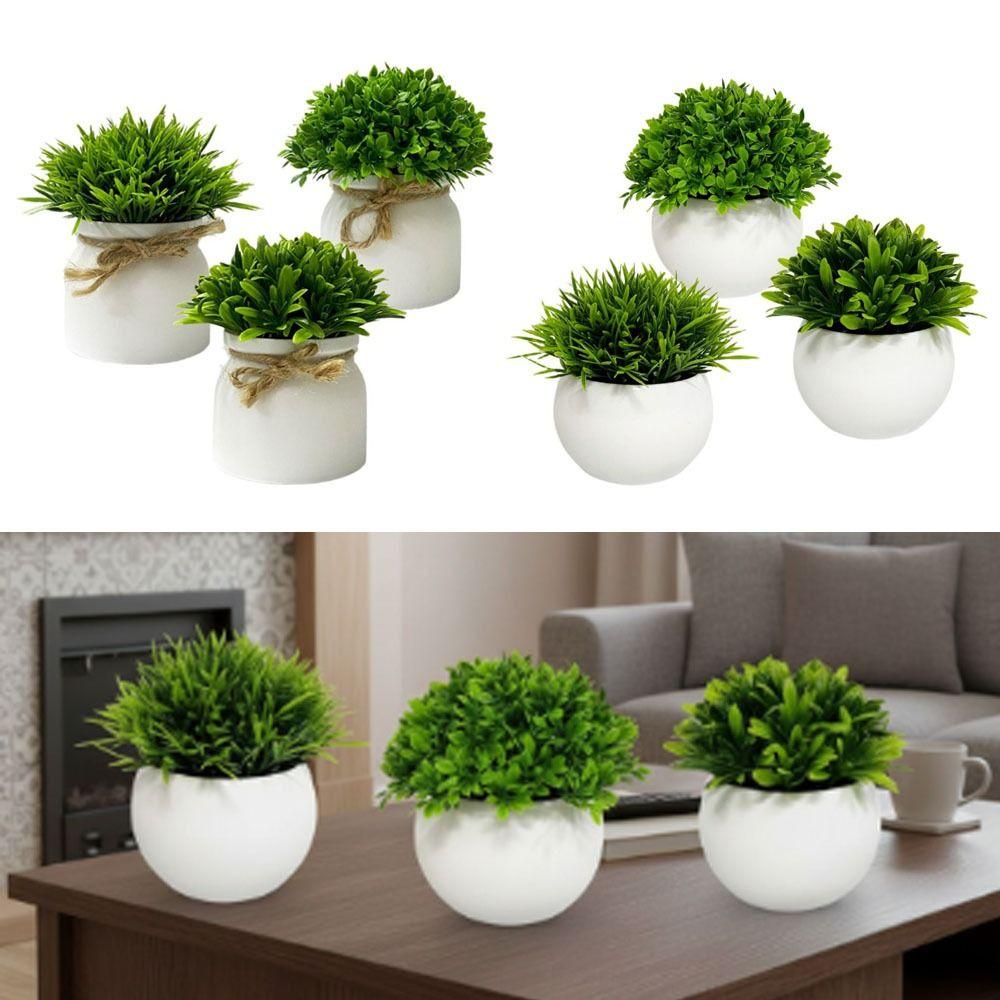 Décor Extérieur Fleur Artificielle avec Pot Plantes Fausse Vertes Nouveau Bonsaï Vert en Pot Bureau