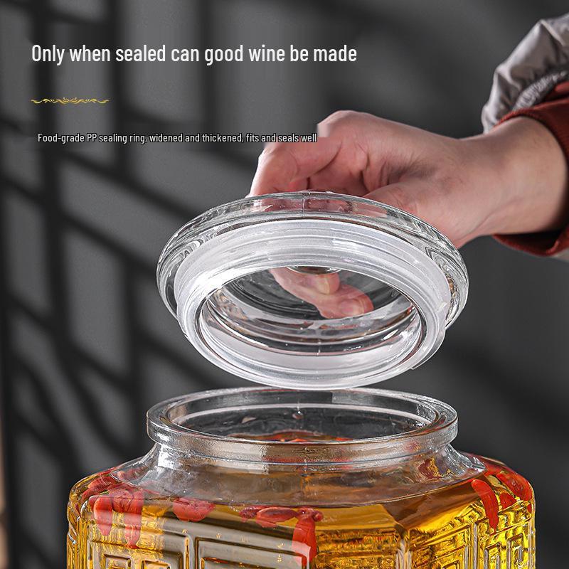 Luxury Sealed Wine & Baijiu Soaking Jar with Faucet for Household Use