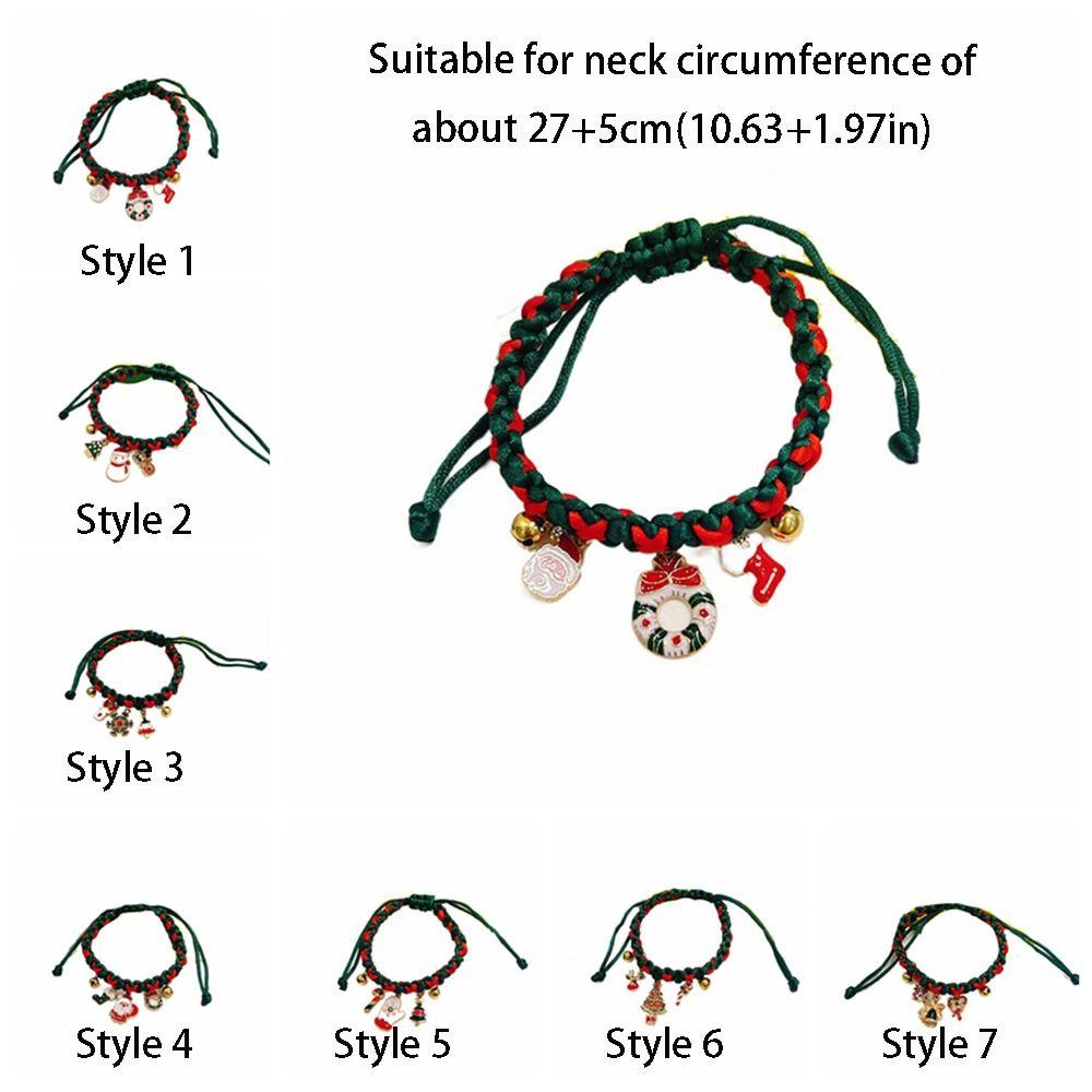 Creative Christmas Pet Collar Adjustable Cat Neck Strap Pet Necklace  Small Medium Pets