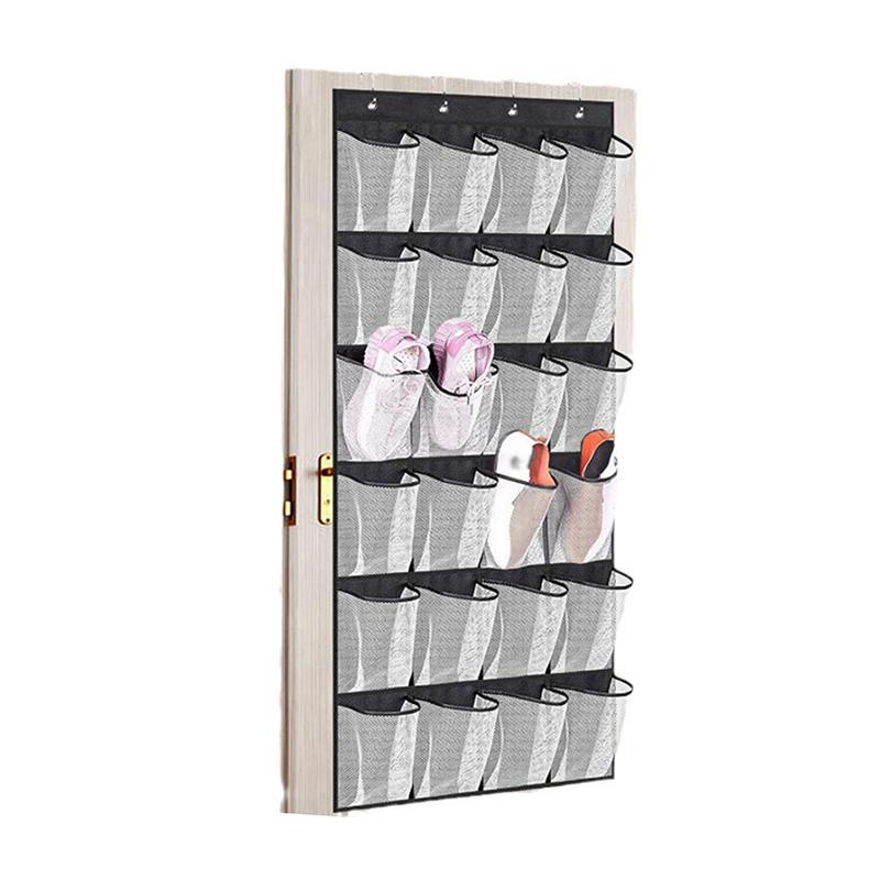 Over-the-door Shoe Organizer 24 Breathable Mesh Pockets For Shoes Accessories Space-saving Hanging Rack