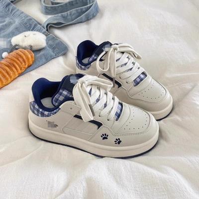 Niche Cute Casual Sports Thick Baseplate Shoes Women's New Wide-leg Pants Little White Shoes Women's Versatile