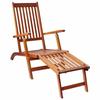 VidaXL Acacia Solide Chaise de Terrasse avec Repose-pied et Coussin Chaise Longue d'Extérieur Bain de Soleil de Terrasse 3064028