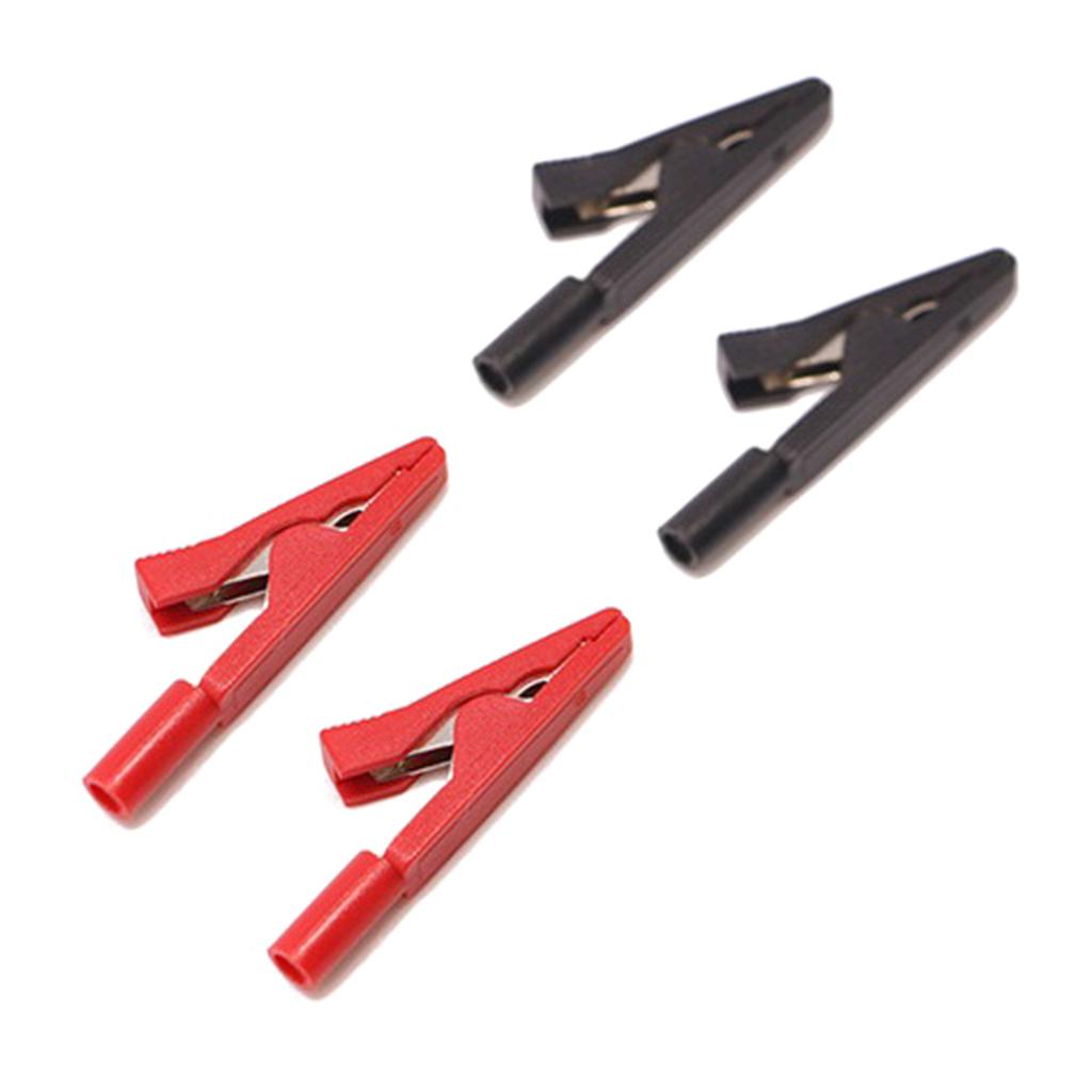 Pack Of 4 Insulated Alligators Clip With 2mm Banana Plug Suitable For Electrical Testing DIY Projects School Experiments