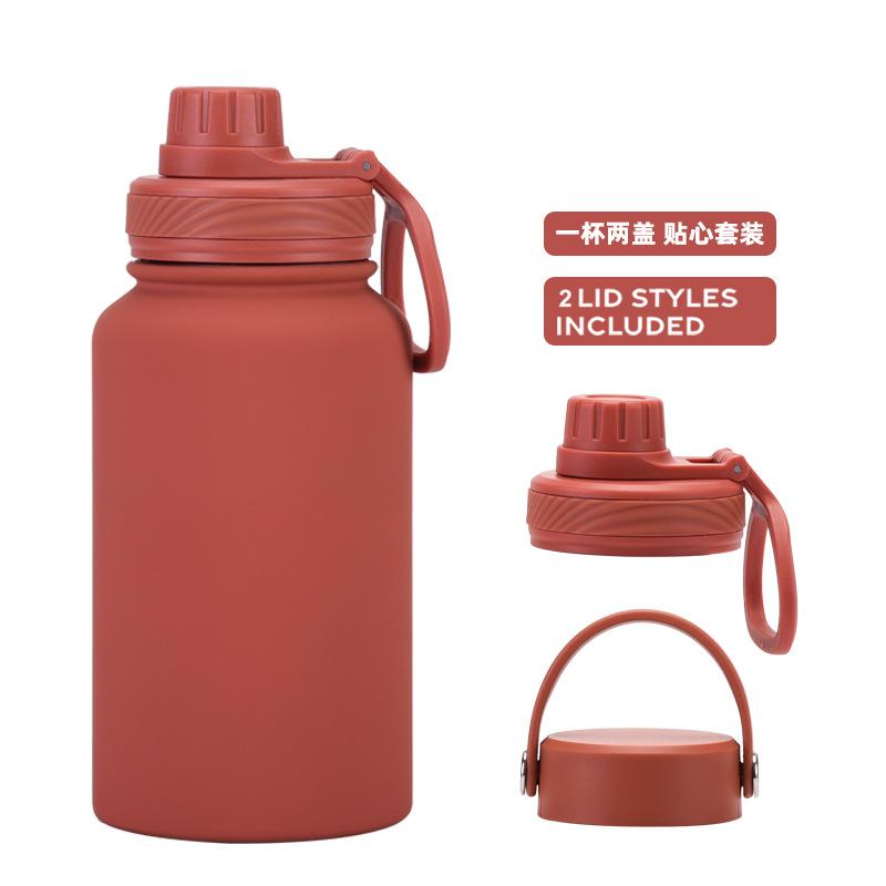 Ein Becher mit Doppelwand 650 ml Edelstahl Thermosbecher Große Kapazität Wasserbecher Tragbar Outdoor Doppelwandig Trinkflasche Sportkessel