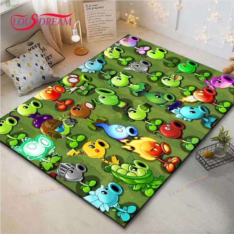 Hot Puzzle Games P-plant Vs Z-zombiee Carpet Outdoor Rug Area Rug Non-slip Carpet Bedroom Decor Carpet for Parent-child paradise