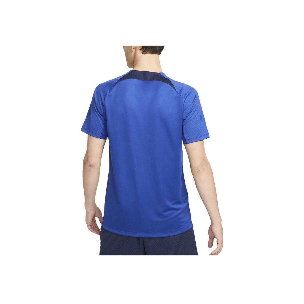 Nike Color Block Letter Logo Print Crew Neck Pullover Short Sleeve T-Shirt Men T-Shirts Blue DJ8586-496
