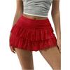 Women's Layered Lace Ruffle Mini Skirt High Waist Tiered Short Skirt Romantic Party Summer