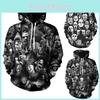 Vibrant 3d Print Skull Hooded Sweatshirt For Men And Women With Soft Breathable Material