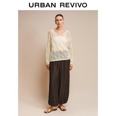 UR Women's Casual V-Neck Knit Top