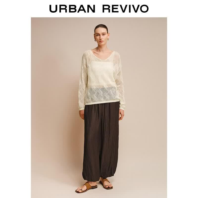 UR Women's Casual V-Neck Knit Top