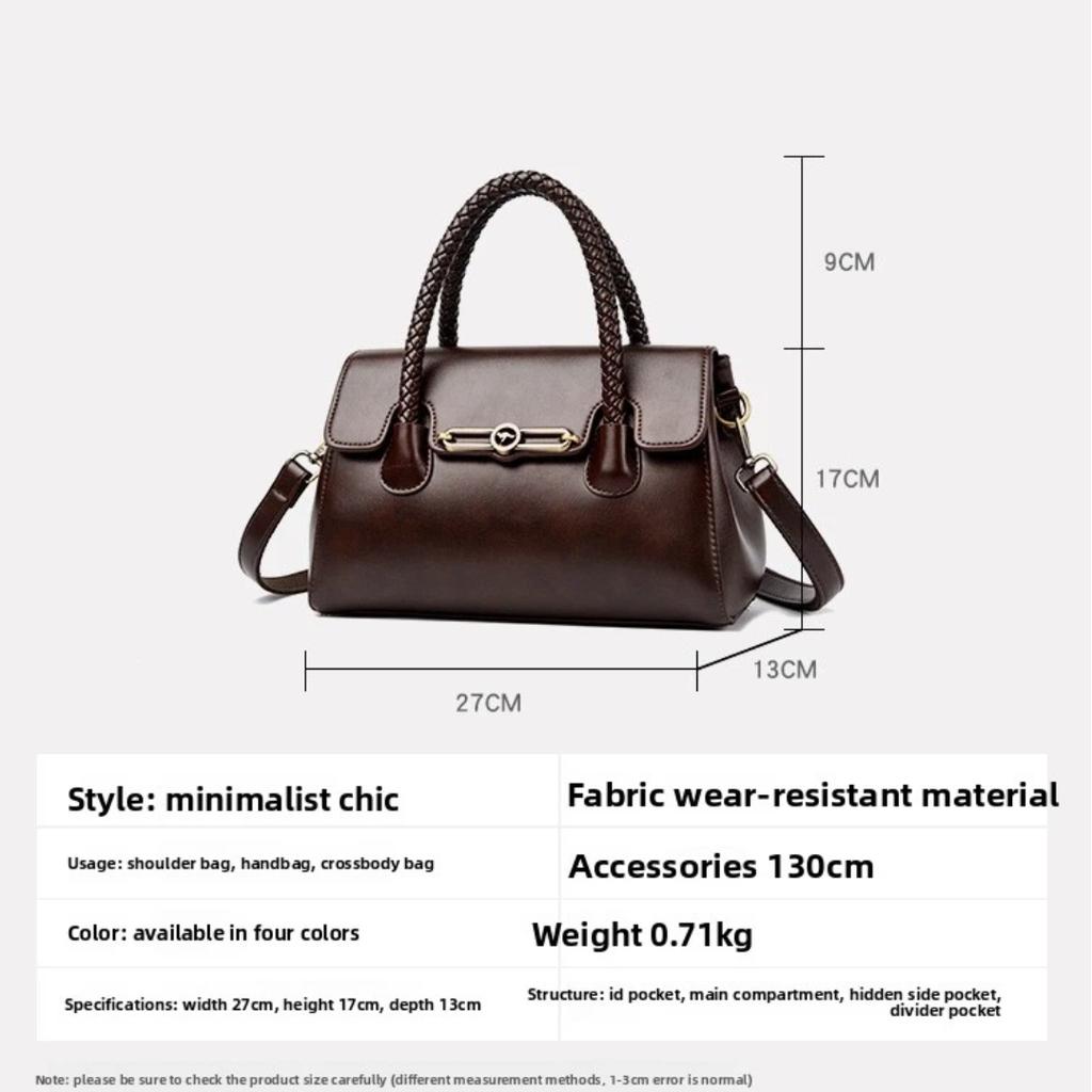 Urban Simple Style Women's Crossbody Bag Handbag Shoulder Bags Retro Large Capacity Soft PU Leather Tote Bag for Daily Use