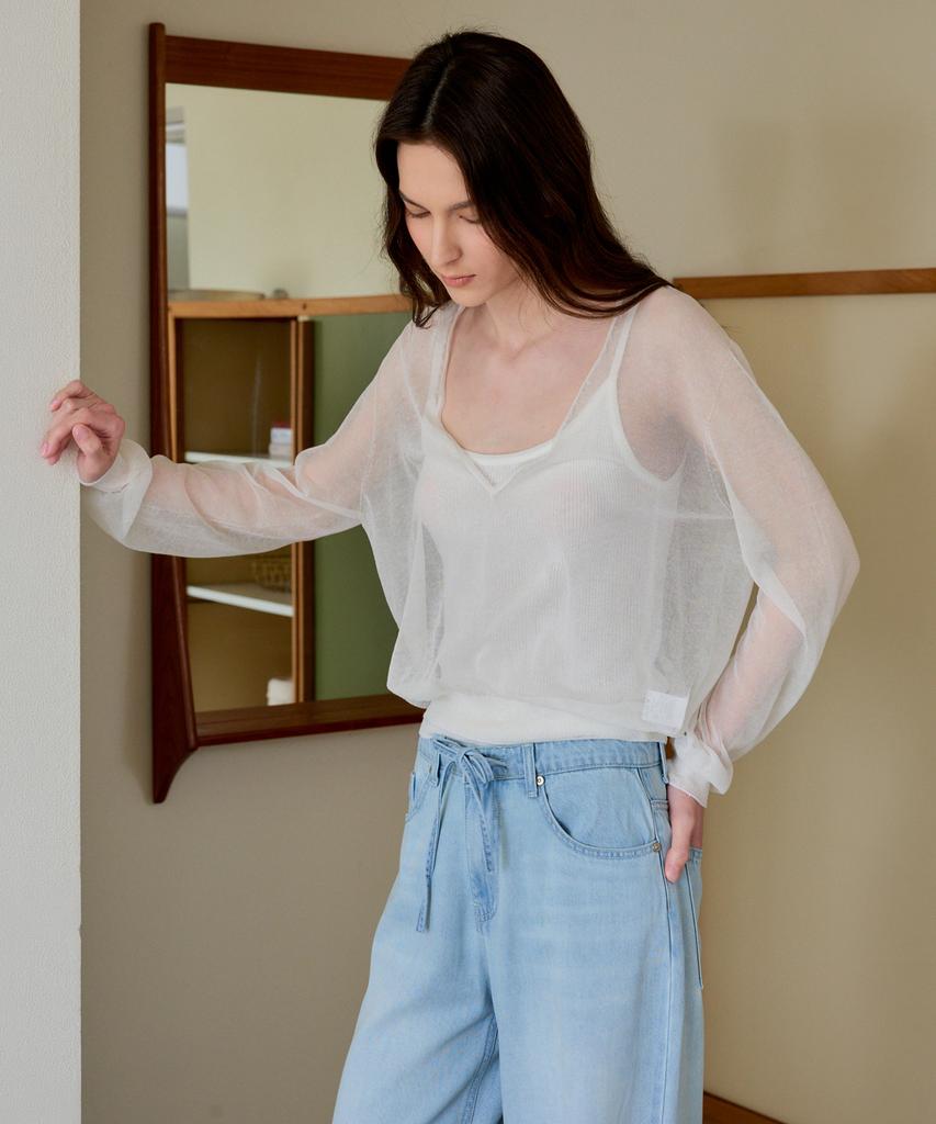 THEELO Extra Deep V-Neck Knit (Ivory)