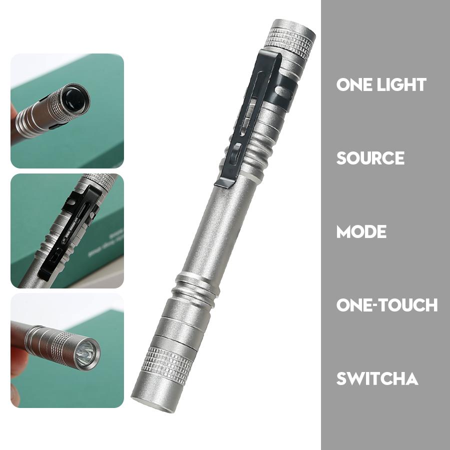 Portable Mini LED EDC Flashlight With Pen Clip Handheld Ultra Pocket Torch Use AAA Battery For Outdoor Emergency Lamp Kids Gift