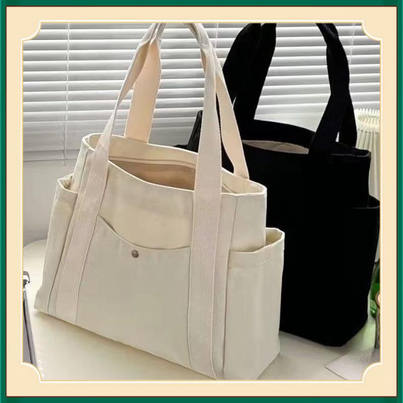 Damen Große Canvas Tragetasche für Sommerausflüge, Kurztrips, Freizeitarbeit und Shopping