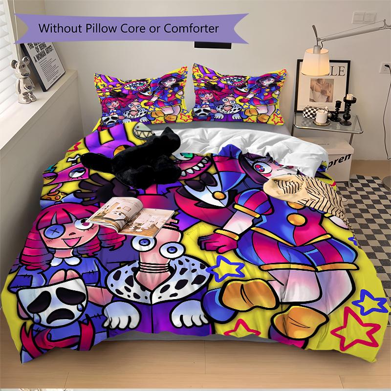 3Pcs Colorful Cartoon Characters Bedding Sets For All Sizes New 3D Printed Bed Cover Comforter Duvet Cover Pillowcase Bedroom Decoration